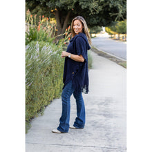 Load image into Gallery viewer, Ready to Ship  | The Alyssa Navy Solid One Size Poncho
