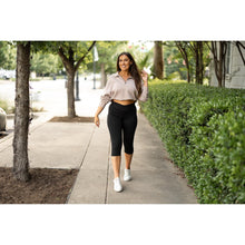 Load image into Gallery viewer, Julia Rose The Lillian sculpting crossover capri leggings high-waisted women’s capris
