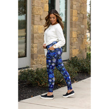 Load image into Gallery viewer, Ready to Ship |  Blue Snowflake Leggings
