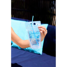 Load image into Gallery viewer, Julia Rose summer drink pouch, Reusable drink pouch for beach and travel
