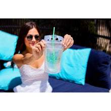 Load image into Gallery viewer, Julia Rose summer drink pouch, Reusable drink pouch for beach and travel
