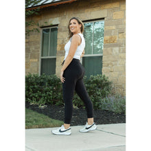 Load image into Gallery viewer, Julia Rose The Reagan black joggers, Women wearing black joggers Luxe Leggings by Julia Rose
