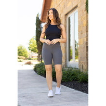 Load image into Gallery viewer, Ready to Ship  | The Christy -  Charcoal BIKER  SHORTS - Luxe Leggings by Julia Rose®
