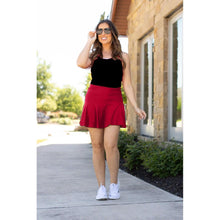 Load image into Gallery viewer, Julia Rose The RaeLynn red skort women’s skort with built-in shorts
