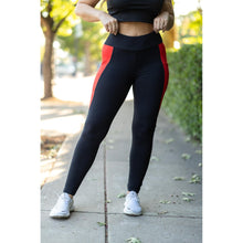 Load image into Gallery viewer, Ready to Ship | The Roxie - Red Panel Full Length Leggings
