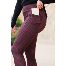 Load image into Gallery viewer, High-waisted plaid leggings by Julia Rose, Julia Rose women’s plaid leggings lifestyle image
