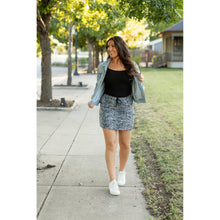 Load image into Gallery viewer, Julia Rose Sydney Snakeskin Jogger Skirt women’s boutique midi skirt front view, Woman wearing Julia Rose Sydney jogger style snakeskin skirt
