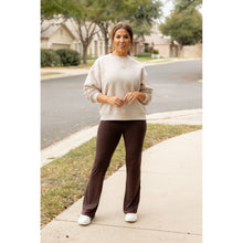Load image into Gallery viewer, Ready to Ship | The Rhea - 30"  BROWN Bootcut Leggings with Pockets*
