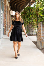 Load image into Gallery viewer, Ready to Ship | Black Velvet Baby Doll Dress
