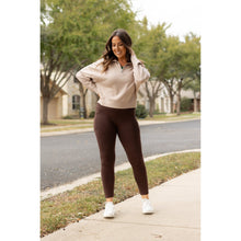 Load image into Gallery viewer, PreOrder  | The Belle - Brown FLEECE Full Length Leggings with Pockets*
