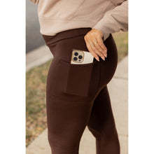 Load image into Gallery viewer, PreOrder  | The Belle - Brown FLEECE Full Length Leggings with Pockets*
