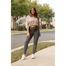 Load image into Gallery viewer, *Ready to Ship | The Caitlin - CHARCOAL Crossover Full Length Leggings with Pockets  - Luxe Leggings by Julia Rose®
