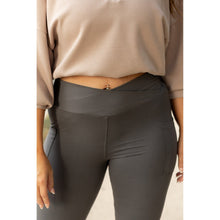 Load image into Gallery viewer, *Ready to Ship | The Caitlin - CHARCOAL Crossover Full Length Leggings with Pockets  - Luxe Leggings by Julia Rose®
