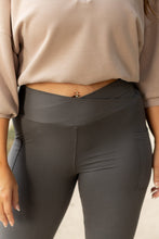 Load image into Gallery viewer, PreOrder |  The Caitlin - CHARCOAL Crossover Full Length Leggings with Pockets Round 2 - Luxe Leggings by Julia Rose®

