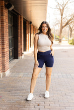 Load image into Gallery viewer, Ready to Ship | The Abby - NAVY Crossover Biker 5" Shorts  - Luxe Leggings by Julia Rose®
