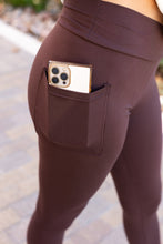 Load image into Gallery viewer, Ready to Ship | The Becca - BROWN Crossover Full Length Leggings with Pockets - Luxe Leggings by Julia Rose®
