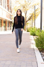 Load image into Gallery viewer, PreOrder |  The Caitlin - CHARCOAL Crossover Full Length Leggings with Pockets Round 2 - Luxe Leggings by Julia Rose®
