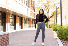 Load image into Gallery viewer, PreOrder |  The Caitlin - CHARCOAL Crossover Full Length Leggings with Pockets Round 2 - Luxe Leggings by Julia Rose®
