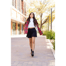 Load image into Gallery viewer, Julia Rose The Brielle black skort, Women wearing black skort with built-in shorts
