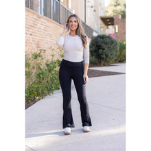 Load image into Gallery viewer, Julia Rose black flare leggings high-waisted and buttery soft
