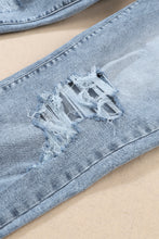 Load image into Gallery viewer, High Waist Frayed Hem Destructed Slim Jeans
