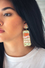 Load image into Gallery viewer, Happy Easter Felt Back Sequin Earrings in Pastel Colors
