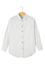 Load image into Gallery viewer, Striped Pocketed Tunic Button Up Shirt
