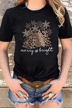 Load image into Gallery viewer, Black Leopard Christmas Tree T Shirt
