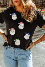 Load image into Gallery viewer, Christmas Santa Sequined T Shirt

