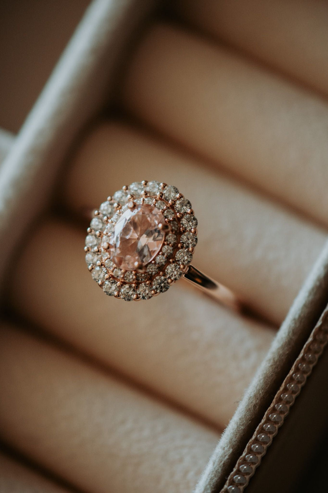 Louise Champagne Morganite Rose Gold Ring