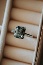 Load image into Gallery viewer, Bonnie Black Spinel Moss Agate Sterling Silver Ring
