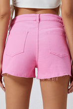 Load image into Gallery viewer, Rose Solid Color Distressed Denim Shorts
