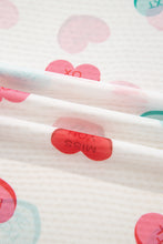 Load image into Gallery viewer, White Sheer Mesh Valentines Slogan Heart Printed Long Sleeve Top
