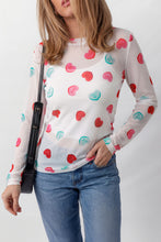 Load image into Gallery viewer, White Sheer Mesh Valentines Slogan Heart Printed Long Sleeve Top
