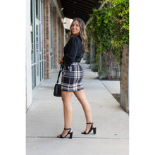Load image into Gallery viewer, Ready to Ship  | The Amelia - Black And White Plaid Jogger Skirt
