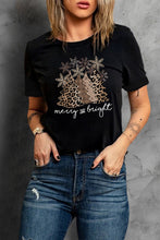 Load image into Gallery viewer, Black Leopard Christmas Tree T Shirt
