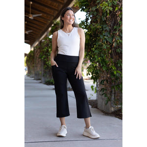 Ready to Ship | The Gabriella -Black  High Waisted Gaucho Pants - Luxe Leggings by Julia Rose®