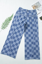 Load image into Gallery viewer, Checkered  Wide Leg Jeans
