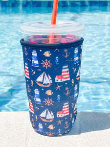 Large Cold Coffee Holder "Lighthouse Boats"