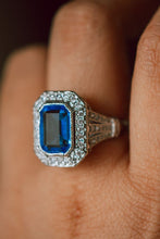 Load image into Gallery viewer, Wes Blue Sapphire Silver Ring
