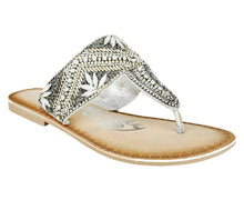 Load image into Gallery viewer, Amare Beaded Sandals in Silver
