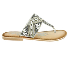 Load image into Gallery viewer, Amare Beaded Sandals in Silver

