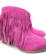 Load image into Gallery viewer, Amos Western Fringe Ankle Bootie in Suede
