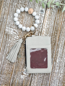 Wendy Wristlet Wallet Keychain "Gray"