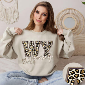 Gold Leopard State Sweatshirts Faux Embroidery Part 7