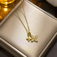 Load image into Gallery viewer, Cali Double Flower Gold Necklace
