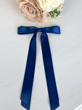 Load image into Gallery viewer, Classic Satin Bow With Clip "Navy"

