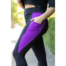 Load image into Gallery viewer, Ready to Ship | The Presley - Purple Panel Full Length Leggings

