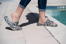 Load image into Gallery viewer, Ready to Ship | Gray Leopard Insanely Comfy -Beach or Casual Slides
