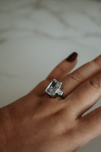 Load image into Gallery viewer, Carlton Emerald Cut Sterling Silver Ring
